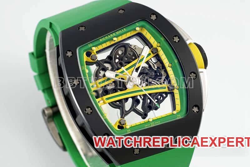 APS factory Richard Mille men's green rubber RM 61-01front live photo