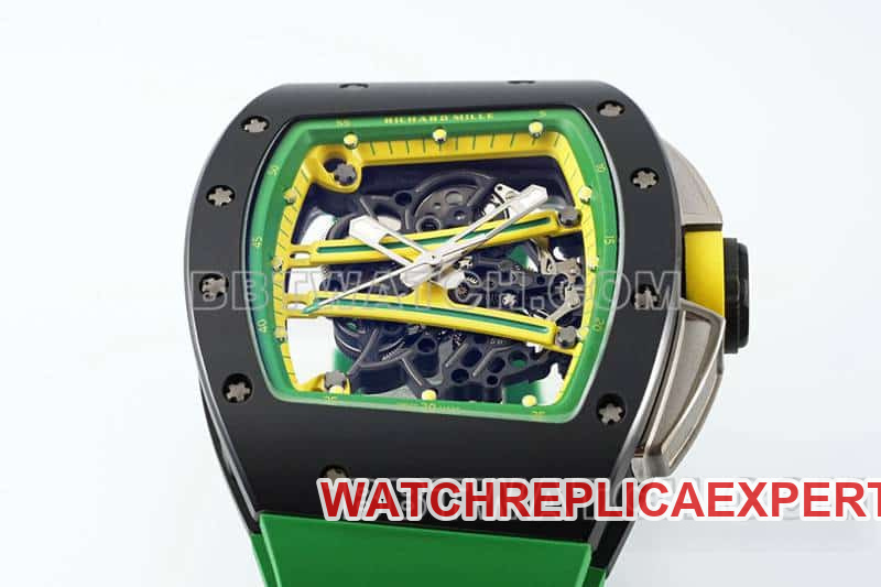 APS factory Richard Mille men's green rubber RM 61-01front live photo