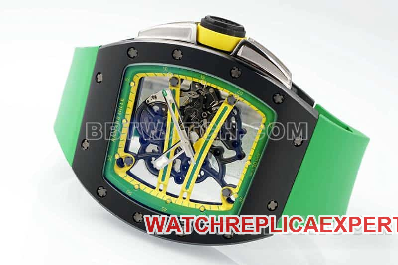 APS factory Richard Mille men's green rubber RM 61-01front live photo