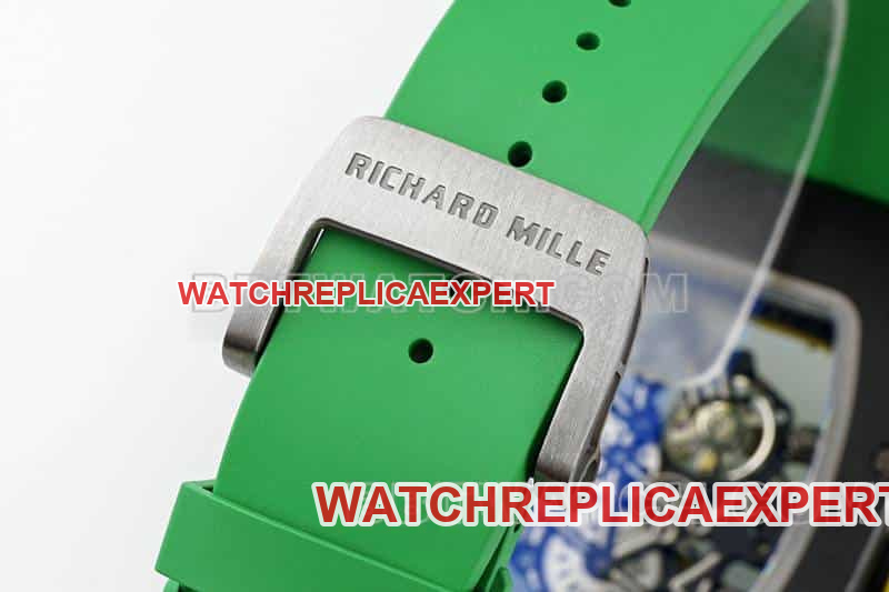 APS factory Richard Mille men's green rubber RM 61-01braceletlive photos