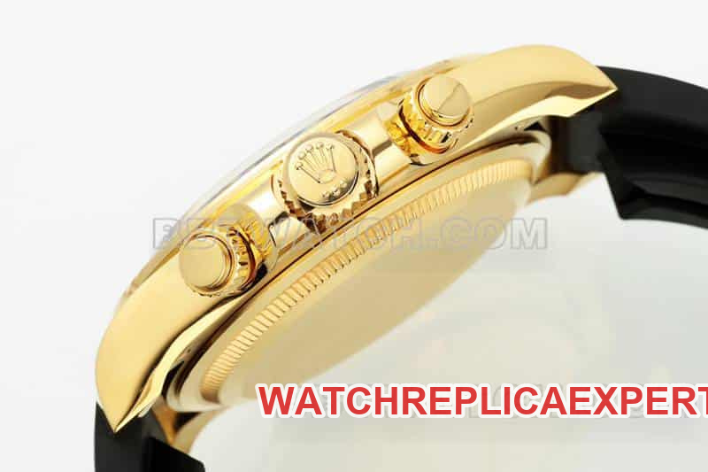 APS factory RolexDaytona1:1super cloneblue dialyellow gold shell rubber model 126518side live photo