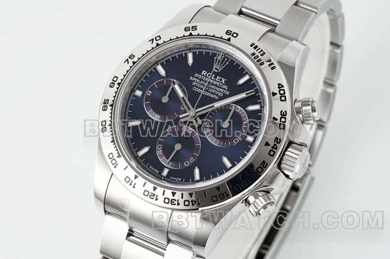 APS factory Rolex Daytona1:1top-tier replicablue dialsteel bracelet model 116509front live photo