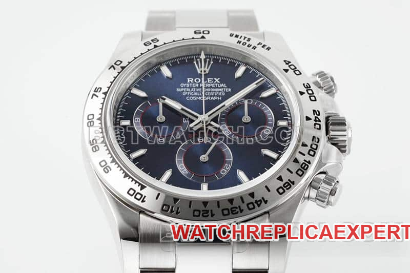 APS factory Rolex Daytona1:1top-tier replicablue dialsteel bracelet model 116509front live photo