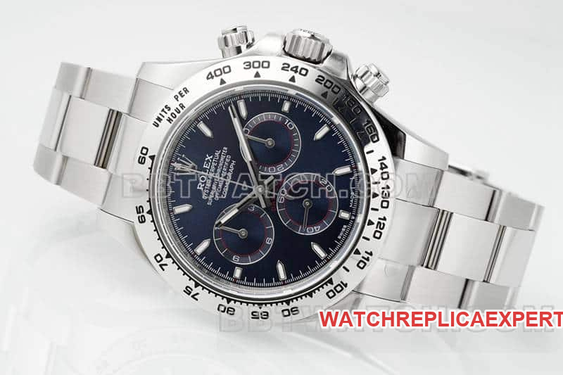 APS factory Rolex Daytona1:1top-tier replicablue dialsteel bracelet model 116509front live photo