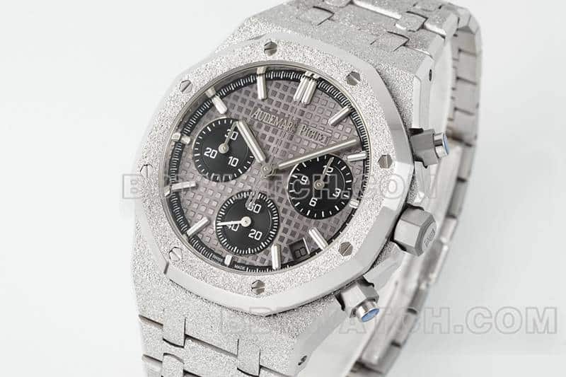 APS factory Audemars PiguetRoyal Oaktop-tier 1:1super gray plate chronograph frost gold 26240front live photo