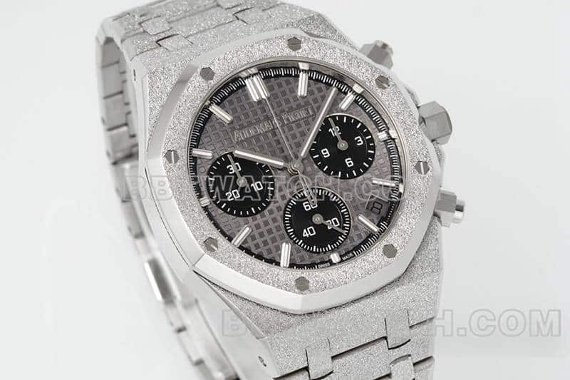 APS factory Audemars PiguetRoyal Oaktop-tier 1:1super gray plate chronograph frost gold 26240front live photo