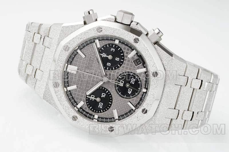APS factory Audemars PiguetRoyal Oaktop-tier 1:1super gray plate chronograph frost gold 26240front live photo