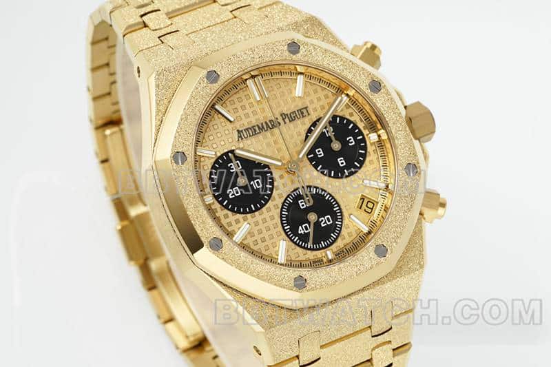 APS factory Audemars PiguetRoyal Oaktop-tier gold plate chronograph frost gold 26240front live photo