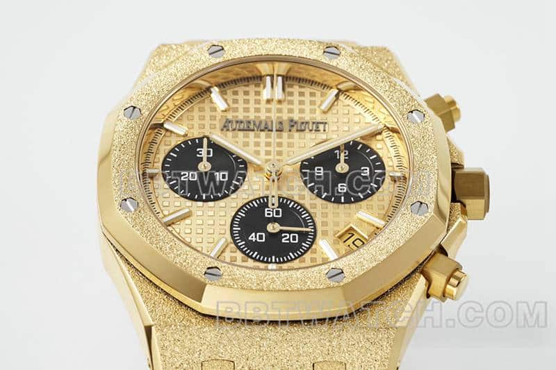 APS factory Audemars PiguetRoyal Oaktop-tier gold plate chronograph frost gold 26240front live photo