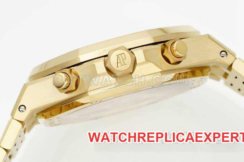 APS factory Audemars PiguetRoyal Oaktop-tier gold plate chronograph frost gold 26240side live photo