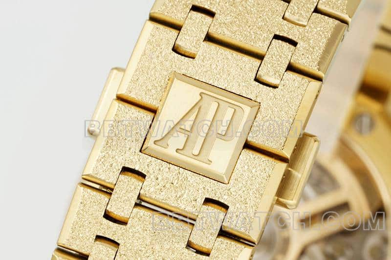 APS factory Audemars PiguetRoyal Oaktop-tier gold plate chronograph frost gold 26240braceletlive photos