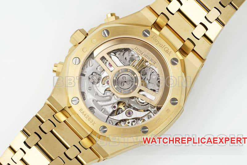 APS factory Audemars PiguetRoyal Oak1:1super smoked gold plate chronograph26240caseback live photo