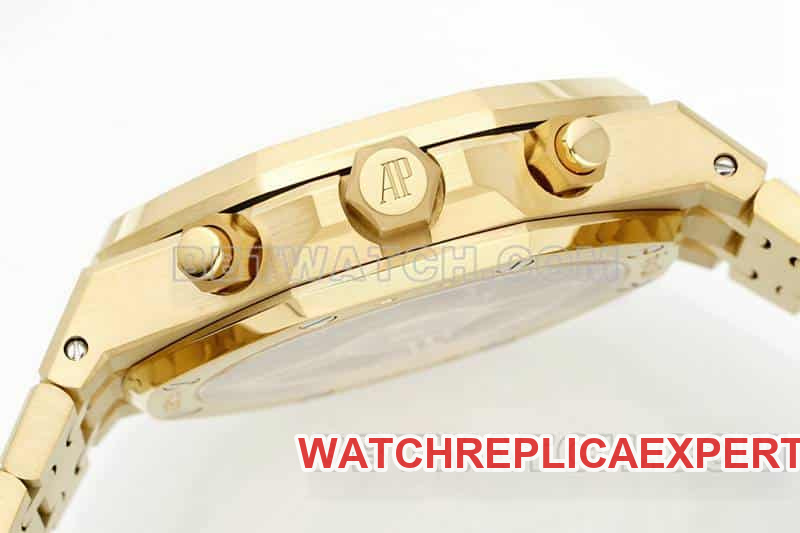 APS factory Audemars PiguetRoyal Oak1:1super smoked gold plate chronograph26240side live photo