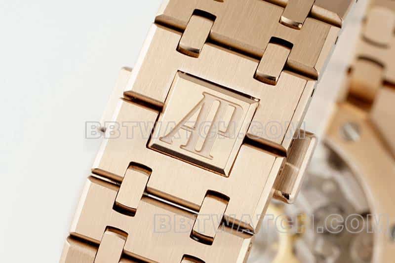 APS factory Audemars PiguetRoyal Oak1:1top-tier replicawhite dialchronographrose gold26240braceletlive photos