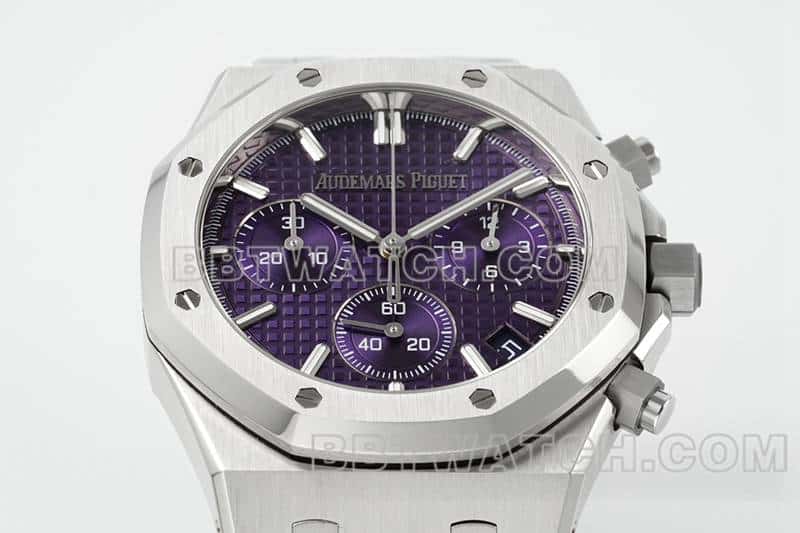 APS factory Audemars PiguetRoyal Oaktop-tier 1:1high-quality purple plate chronograph26240front live photo