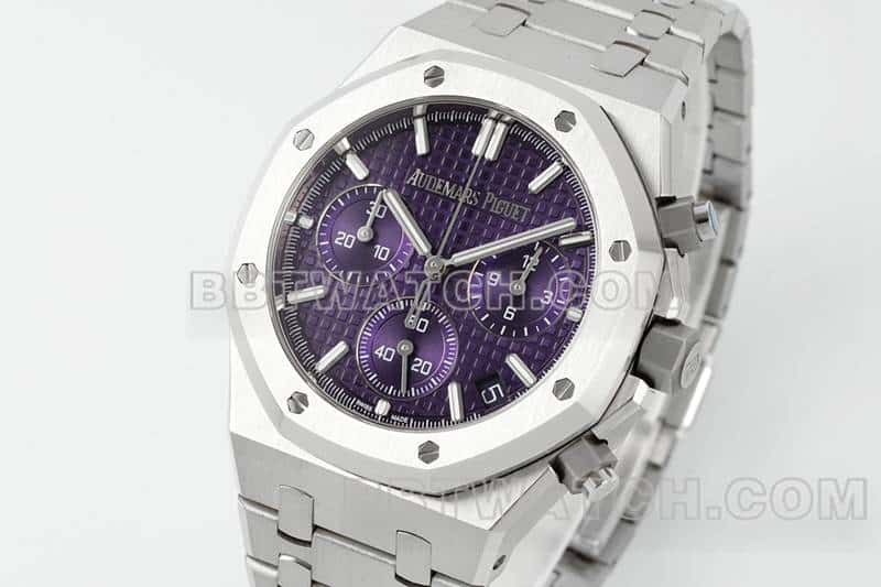APS factory Audemars PiguetRoyal Oaktop-tier 1:1high-quality purple plate chronograph26240front live photo