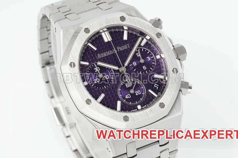 APS factory Audemars PiguetRoyal Oaktop-tier 1:1high-quality purple plate chronograph26240front live photo