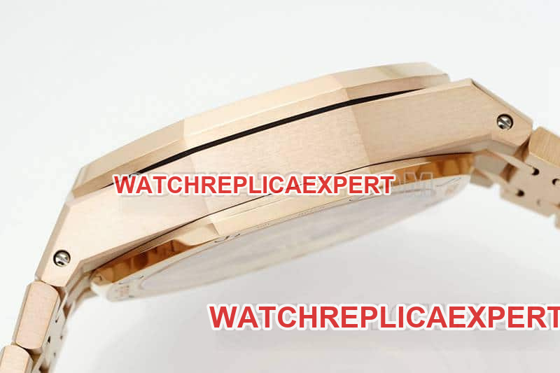 APS factory Audemars PiguetRoyal Oaktop-tier 1:1super cloneblue dialchronographrose goldfrost gold 26240side live photo