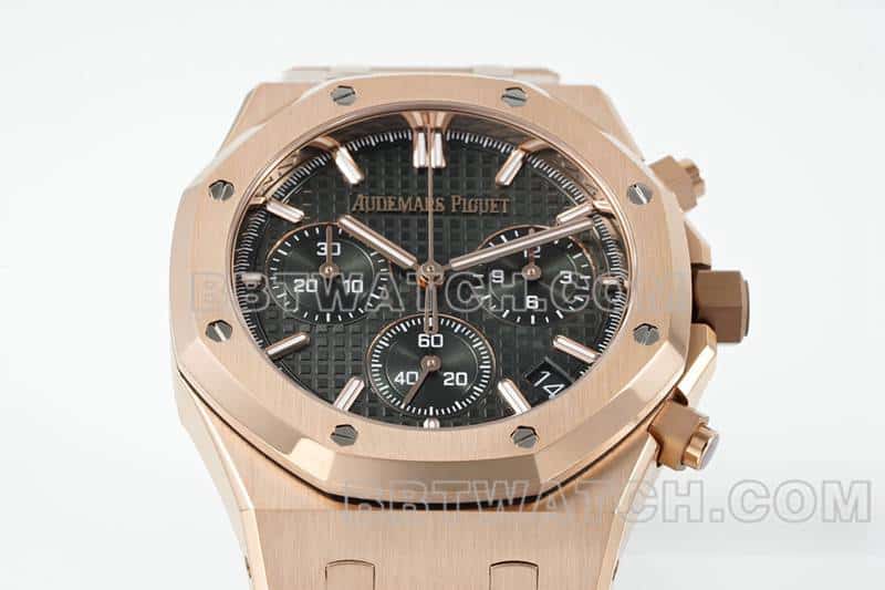 APS factory Audemars PiguetRoyal Oak1:1super ink green dialrose gold26240front live photo