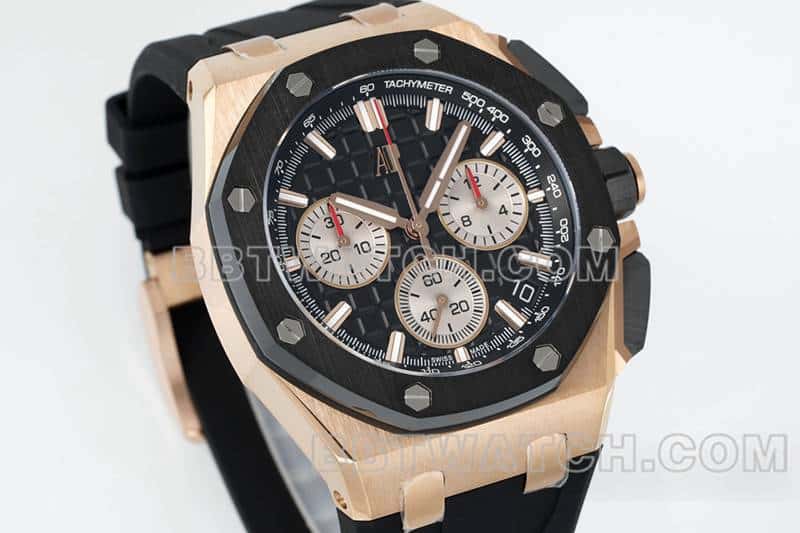 APS factory Audemars PiguetRoyal Oak offshore super cloneblack dialrose gold26420front live photo