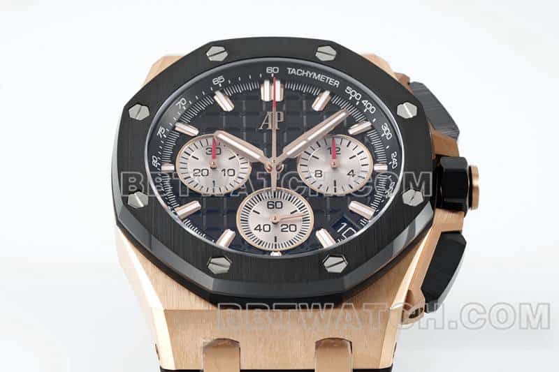 APS factory Audemars PiguetRoyal Oak offshore super cloneblack dialrose gold26420front live photo
