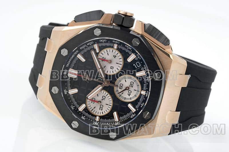 APS factory Audemars PiguetRoyal Oak offshore super cloneblack dialrose gold26420front live photo