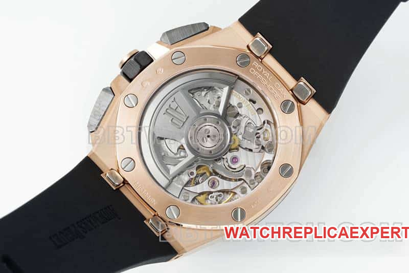 APS factory Audemars PiguetRoyal Oak offshore super cloneblack dialrose gold26420caseback live photo