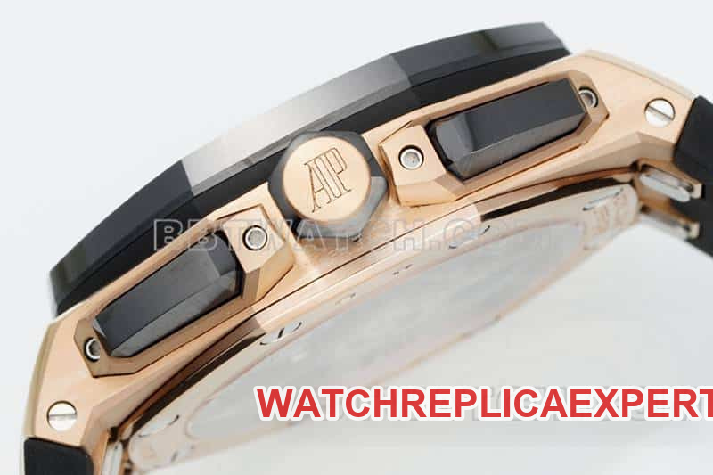 APS factory Audemars PiguetRoyal Oak offshore super cloneblack dialrose gold26420side live photo