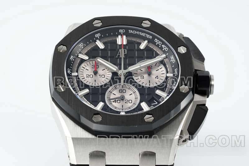 APS factory Audemars PiguetRoyal Oak offshore type 1:1top-tier replicablack dial26420front live photo
