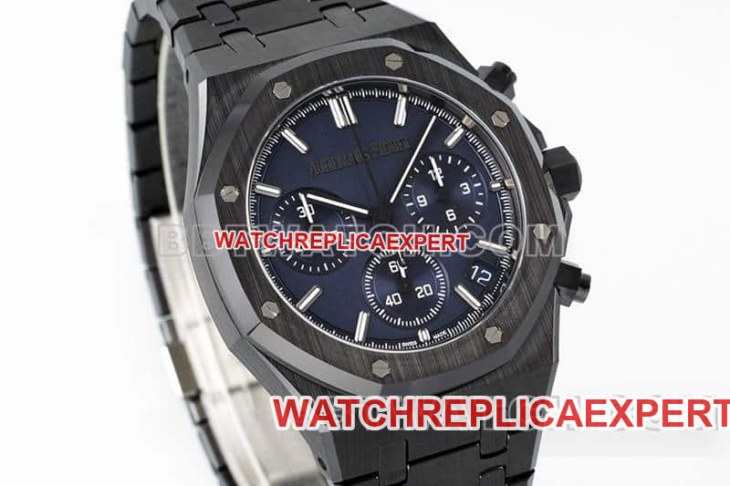APS factory Audemars PiguetRoyal Oaksuper cloneblue dial black ceramic26240front live photo