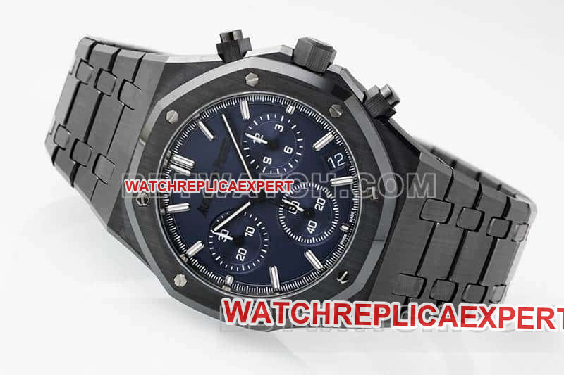 APS factory Audemars PiguetRoyal Oaksuper cloneblue dial black ceramic26240front live photo