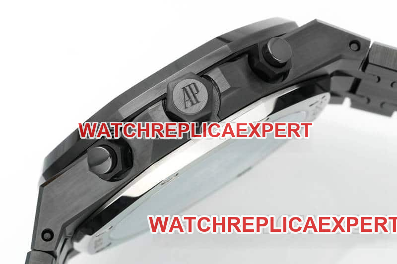 APS factory Audemars PiguetRoyal Oaksuper cloneblue dial black ceramic26240side live photo