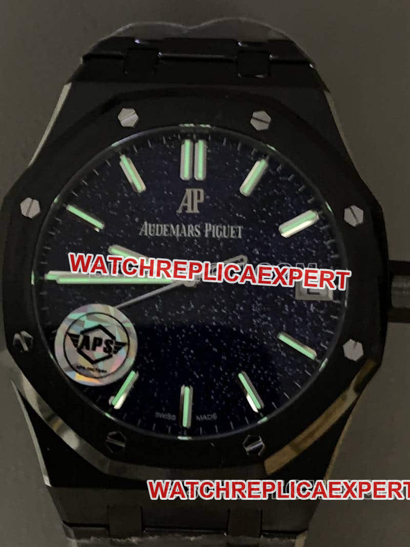 APS factory Audemars PiguetRoyal Oak1:1top-tier starry sky disk black ceramic15500lumelive photos