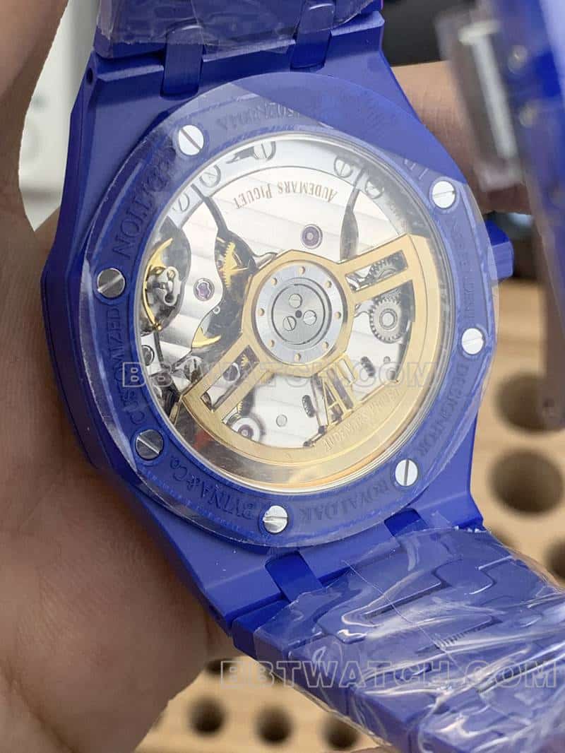 APS factory Audemars PiguetRoyal Oaktop-tier 1:1high-quality starry sky disk blue ceramic15500caseback live photo