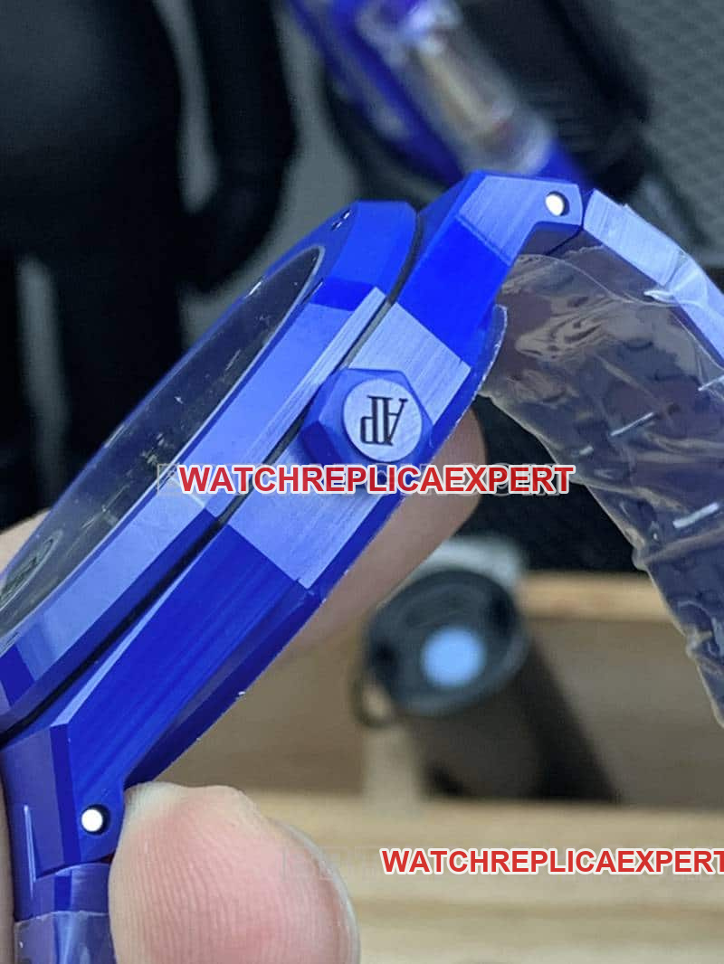 APS factory Audemars PiguetRoyal Oaktop-tier 1:1high-quality starry sky disk blue ceramic15500side live photo