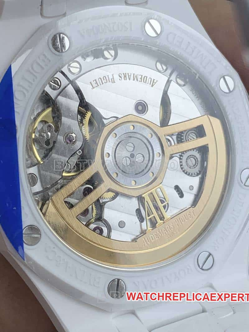 APS factory Audemars PiguetRoyal Oaktop-tier 1:1super starry sky disk white ceramic15500caseback live photo
