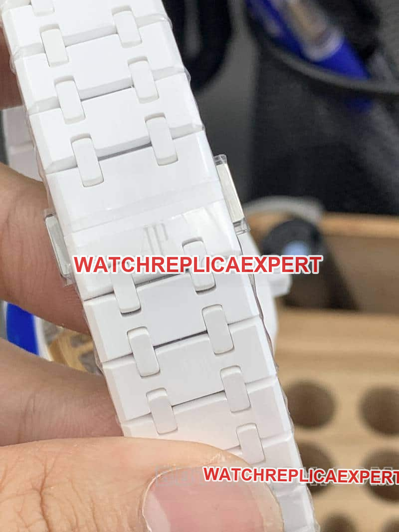 APS factory Audemars PiguetRoyal Oaktop-tier 1:1super starry sky disk white ceramic15500braceletlive photos
