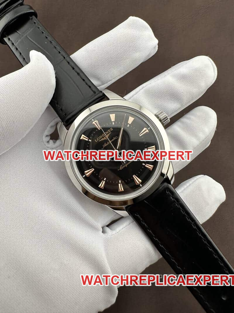 AF FactoryLongines Concas 1:1super cloneblack dialleather strap model L1.649.4.52.2front live photo