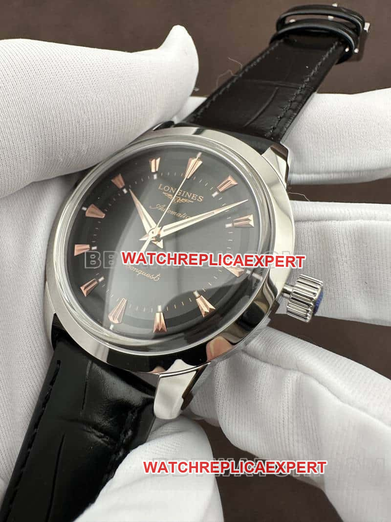 AF FactoryLongines Concas 1:1super cloneblack dialleather strap model L1.649.4.52.2front live photo