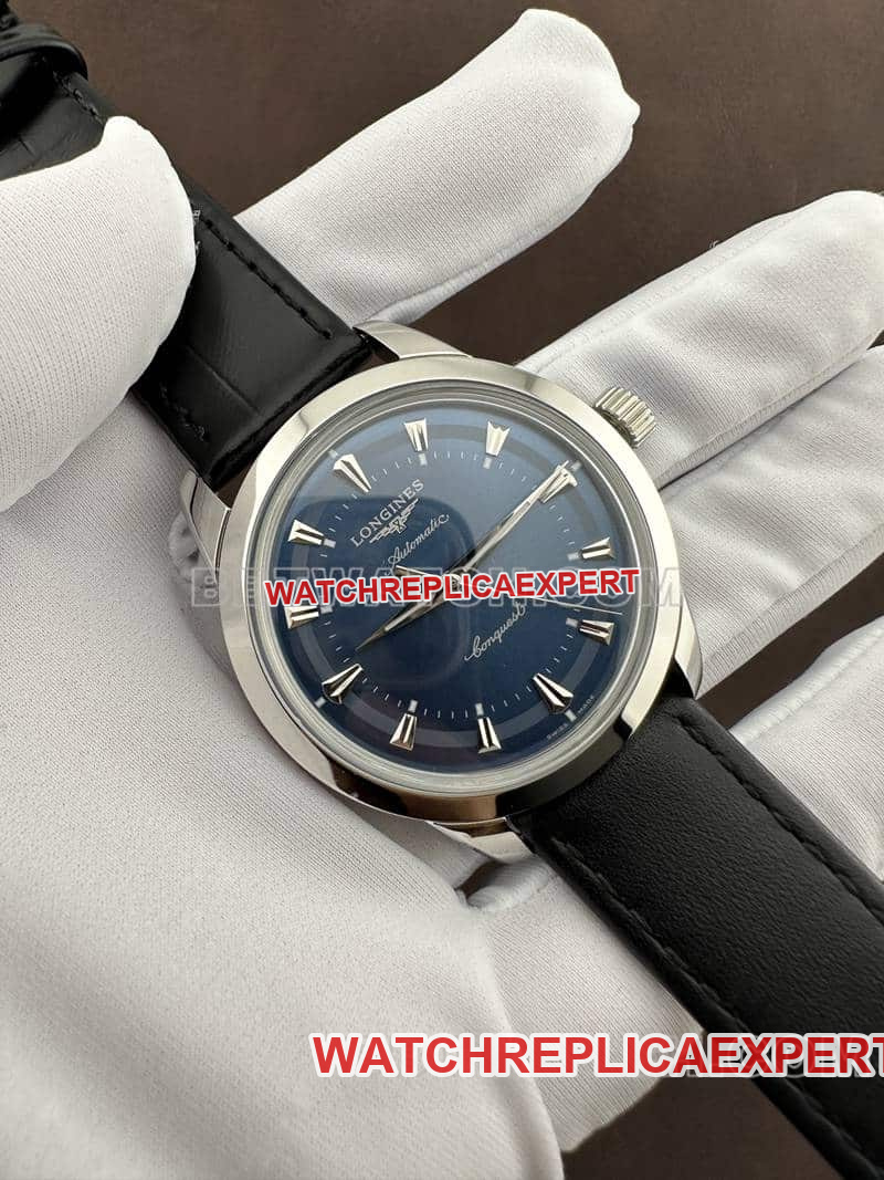 AF FactoryLongines Concast stop-tier 1:1high-quality replicablue dialleather strap front live photo