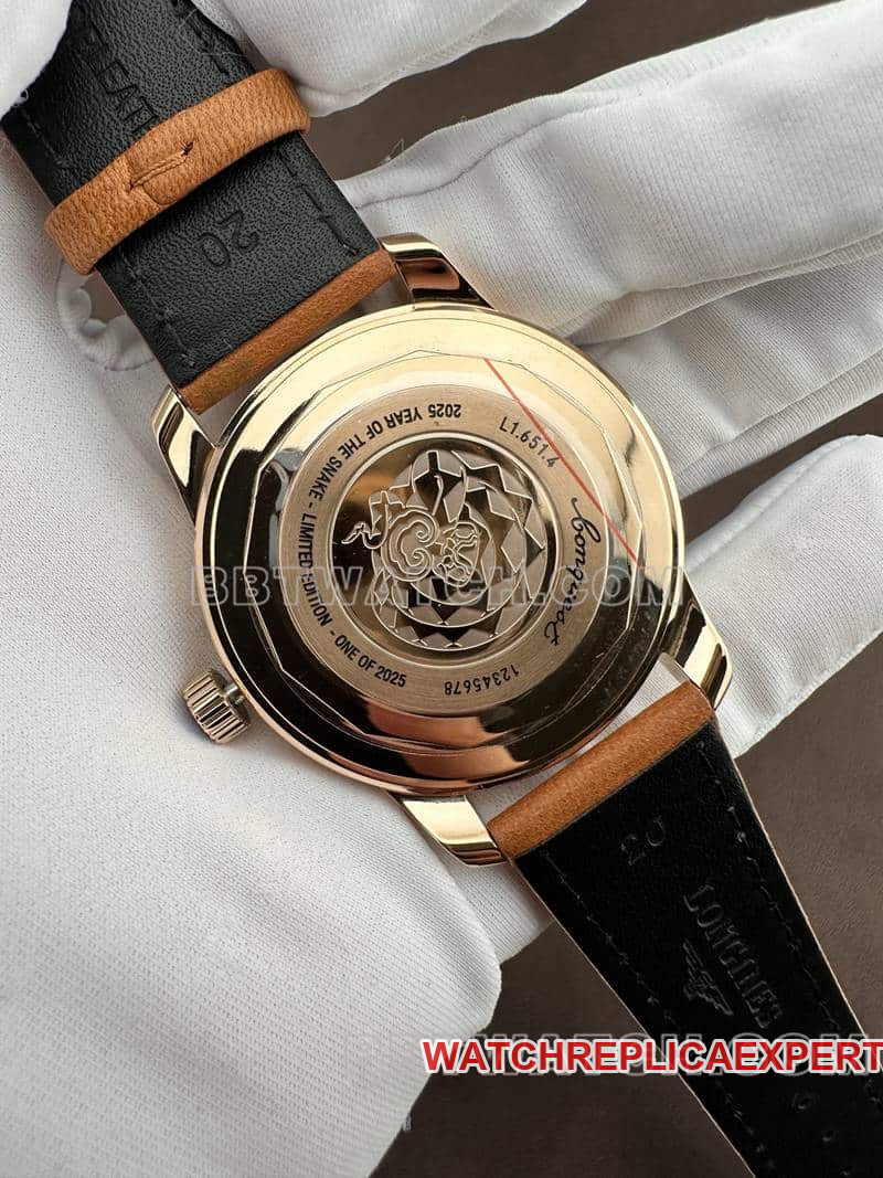 AF FactoryLongines Concast stop-tier 1:1super cloneblack dialrose goldleather strap caseback live photo