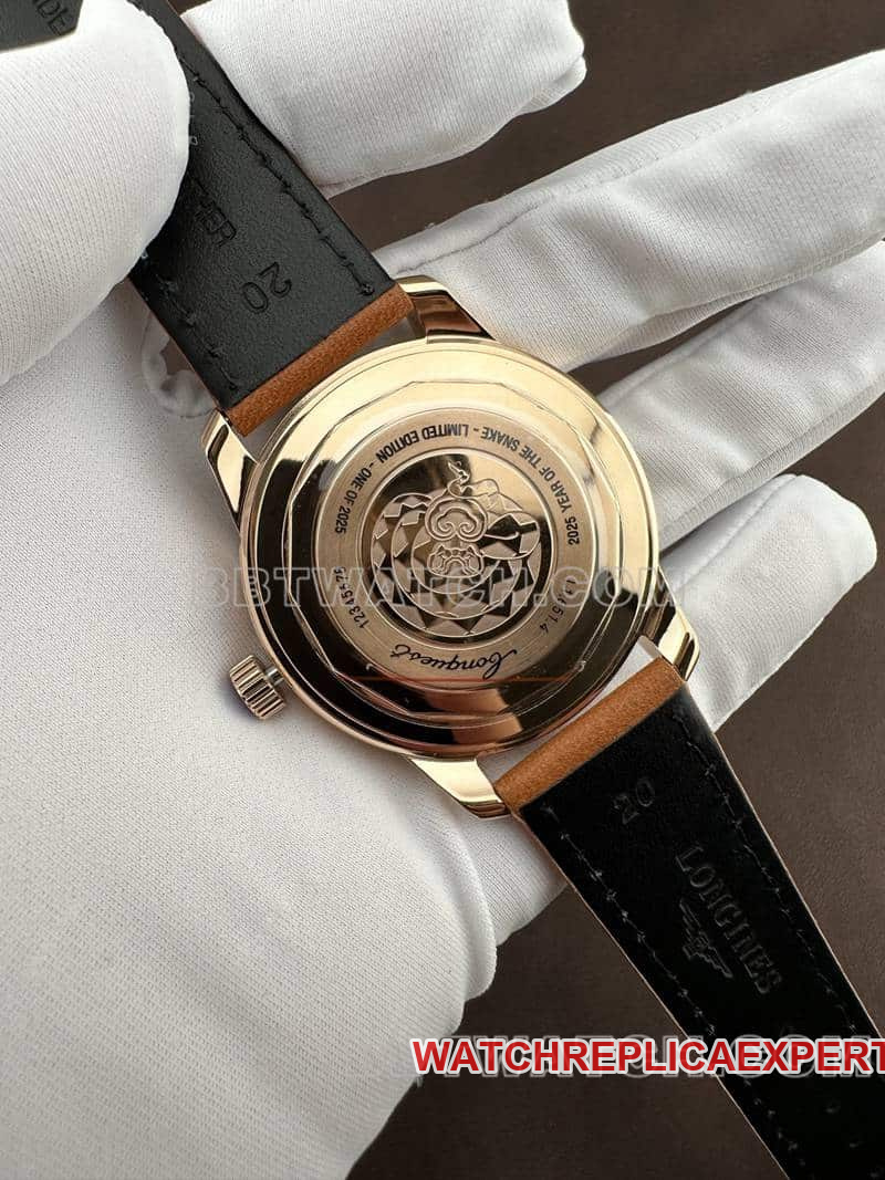 AF FactoryLongines Concas super clonegreen dialrose goldleather strap caseback live photo