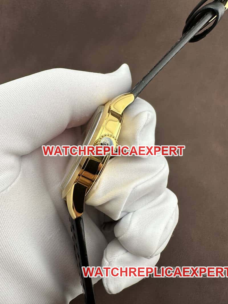 AF FactoryLongines Concas 1:1super gradient red plate yellow goldleather strap style side live photo