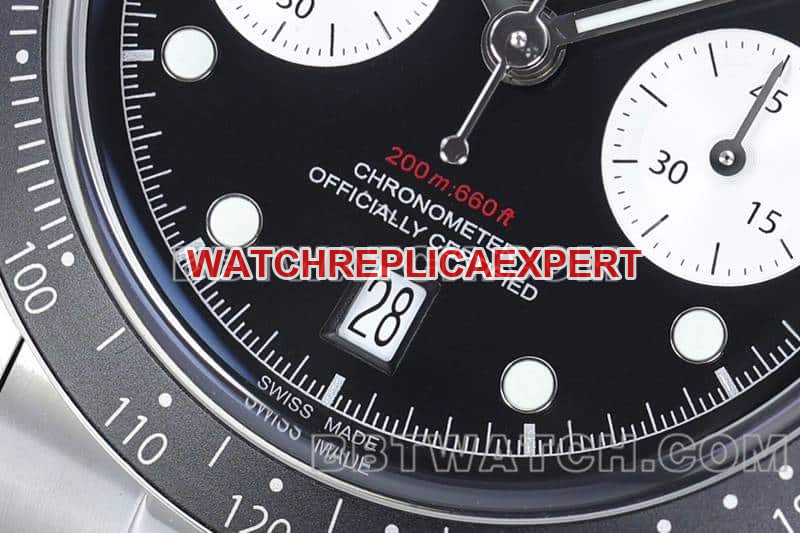 ZF factory Tudor Biwan top black plate chronograph steel belt model M79360 front real picture