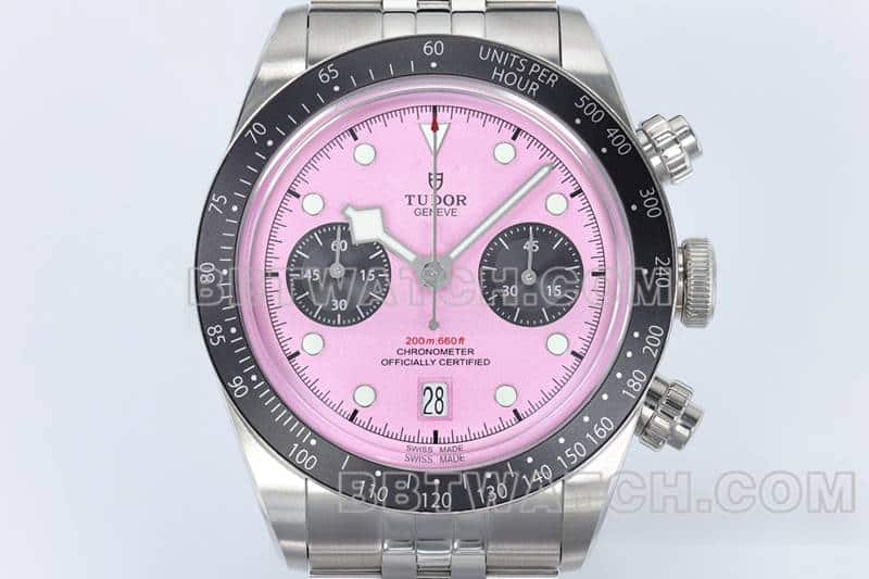 ZF FactoryTudor Biwan top-tier 1:1high-quality pink dial chronographsteel bracelet model 79360Nfront live photo
