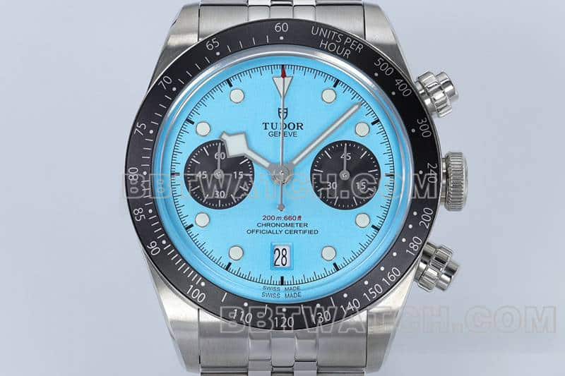 ZF factory Tudor Biwan top blue disk chronograph steel strap models M79360 front real picture