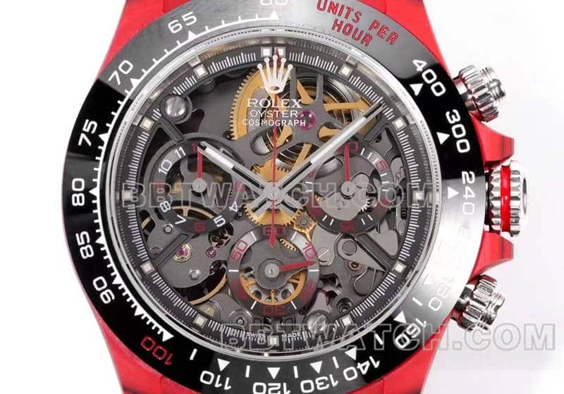 TW factory RolexDaytona1:1super carbon fiber hollow plate red front live photo
