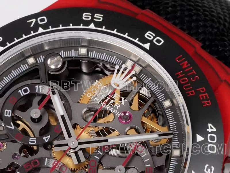 TW factory RolexDaytona1:1super carbon fiber hollow plate red front live photo