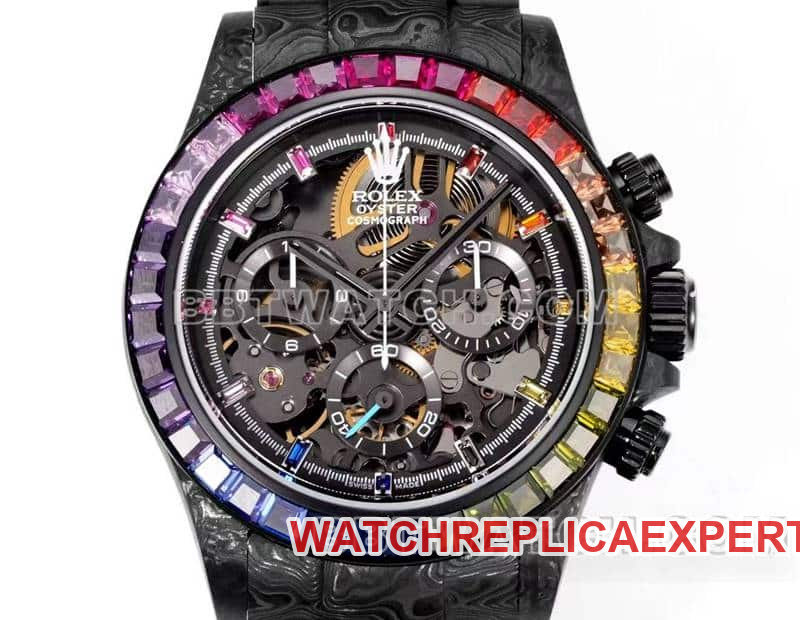 TW factory RolexDaytona1:1super carbon fiber hollow disc color diamond bezelfront live photo