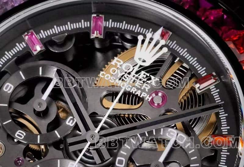 TW factory RolexDaytona1:1super carbon fiber hollow disc color diamond bezelfront live photo